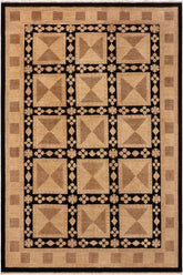handmade Transitional Kafkaz Beige Black Hand Knotted RECTANGLE 100% WOOL area rug 9 x 12